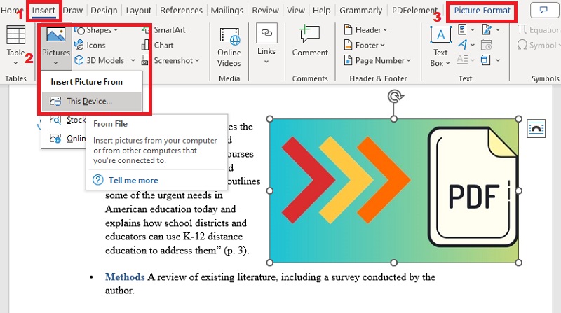 add image to pdf word insert images in word.