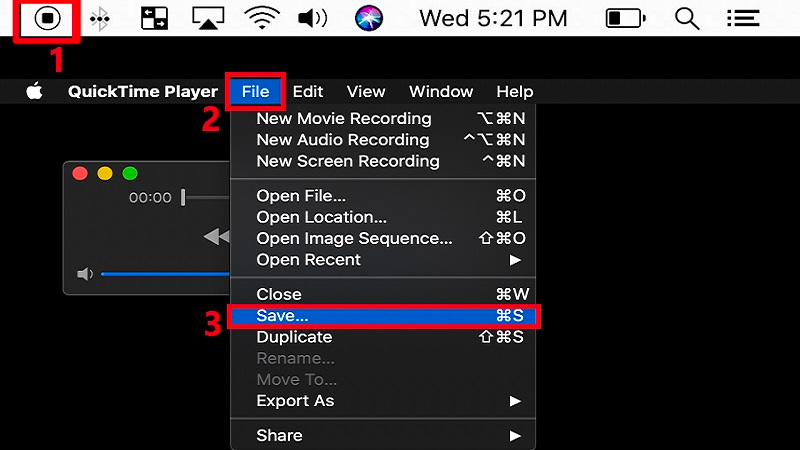 Abspann aufzeichnen, auf „Speichern“ klicken, um die Aufzeichnung von Minecraft beizubehalten