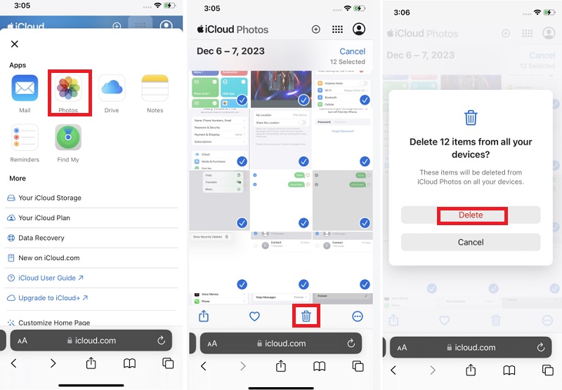 delete photos from icloud ss remove photo on icloud step123