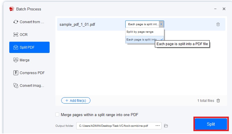 organize pdf acepdf split your pdf file into individual pages.