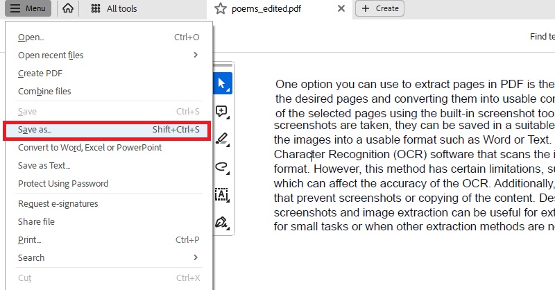 organize pdf adobe acrobat save the changes in pdf.