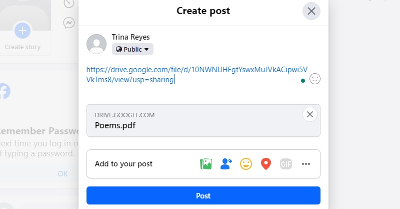 add link and hit post button