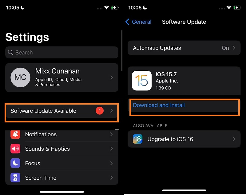 check and update ios to the latest version