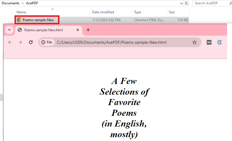 locate file and check