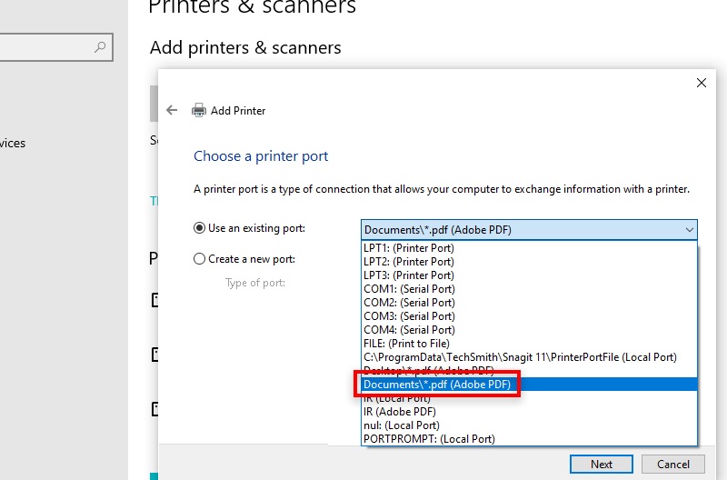 install adobe print to pdf manually