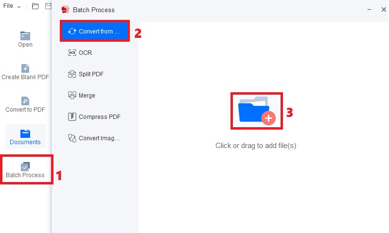 import the pdf file to convert