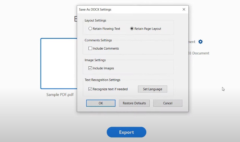 customize your conversion settings