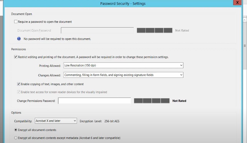 configure security settings