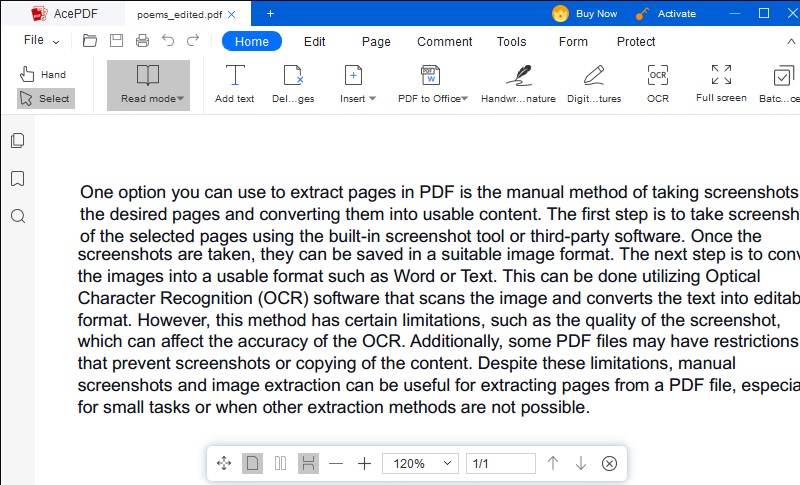 interface principale acepdf