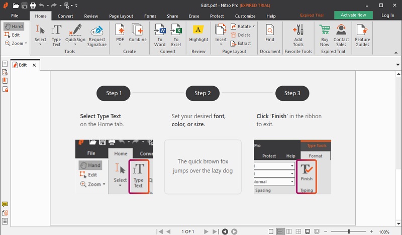 interface principale nitro pro
