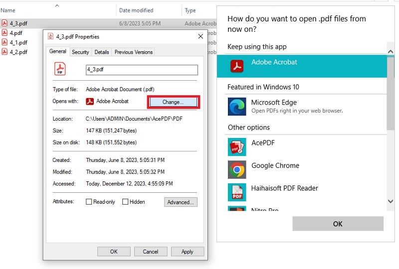 définir Adobe Acrobat comme visionneuse PDF par défaut