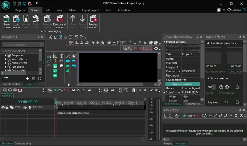 vsdc video editor  interface
