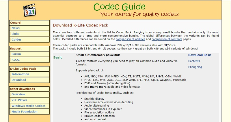 download additional codec