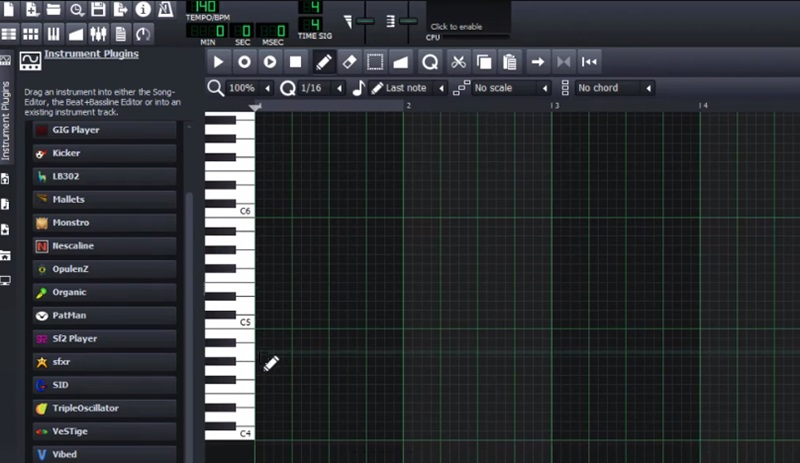 lmms songwriter software interface