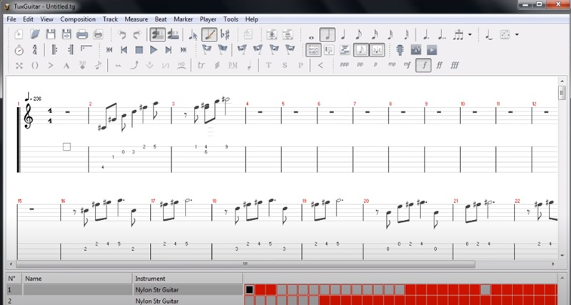 tuxguitar songwriter software interface