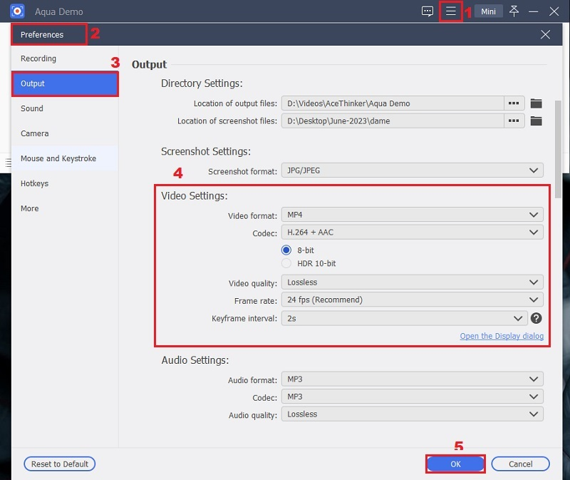 screen recording settings
