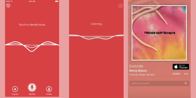 musicid app interface