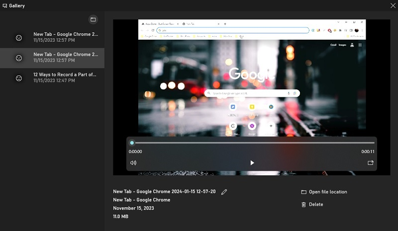 game bar video playback