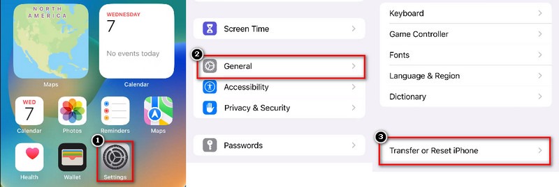 start settings, then general, and then reset