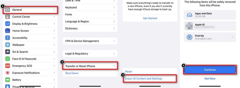 erase all settings on iphone
