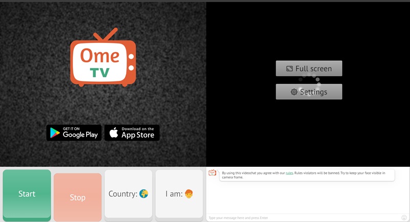 ome.tv interface