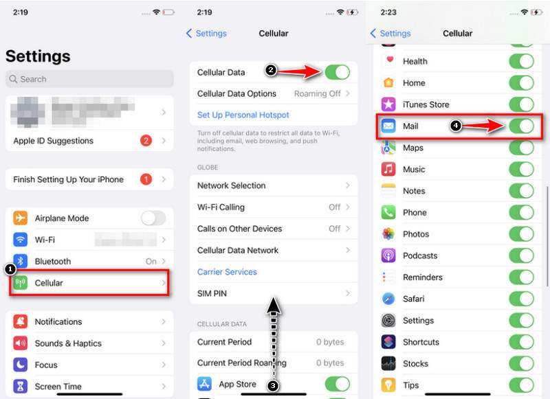 setting up cellular data