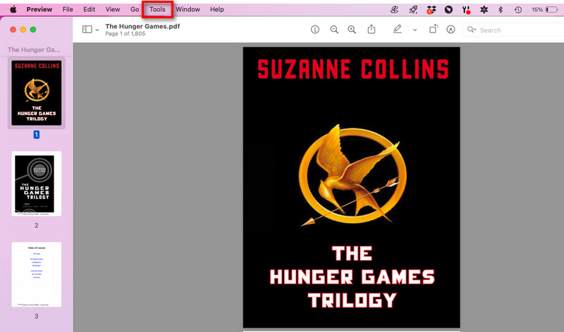 allez dans l'onglet outils