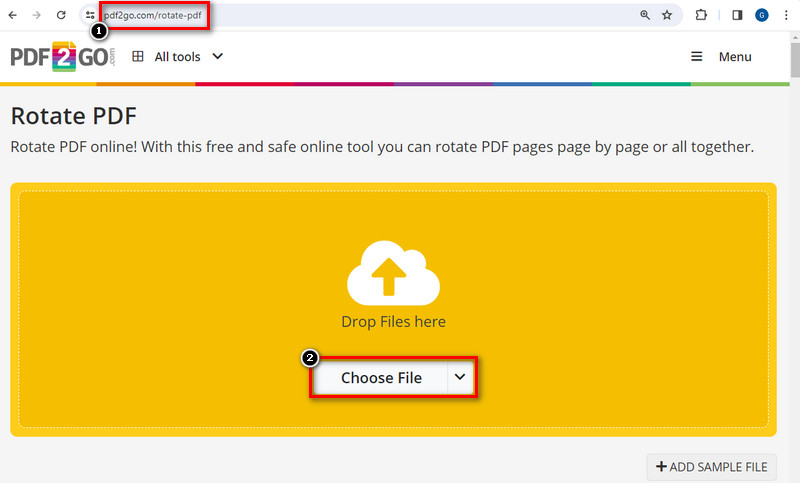 page principale de pdf2go