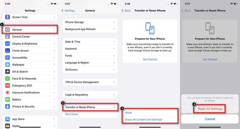 reset all your iphone settings