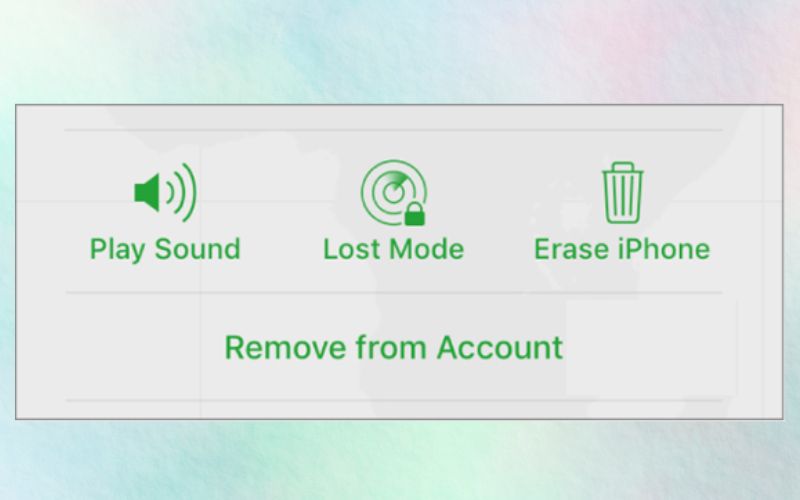remove account using find my app