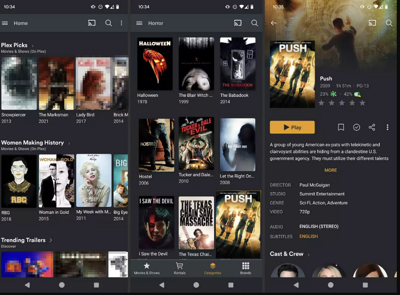 free movie streaming apps plex interface