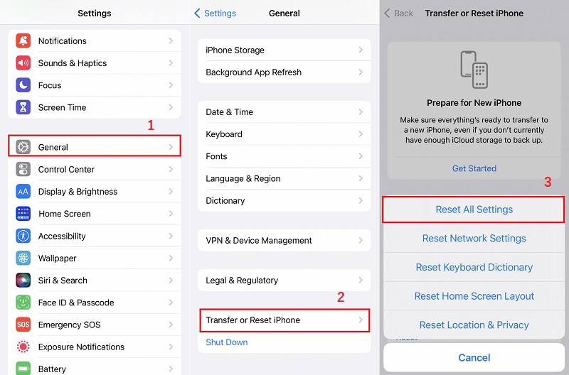 without data loss fix reset all settings