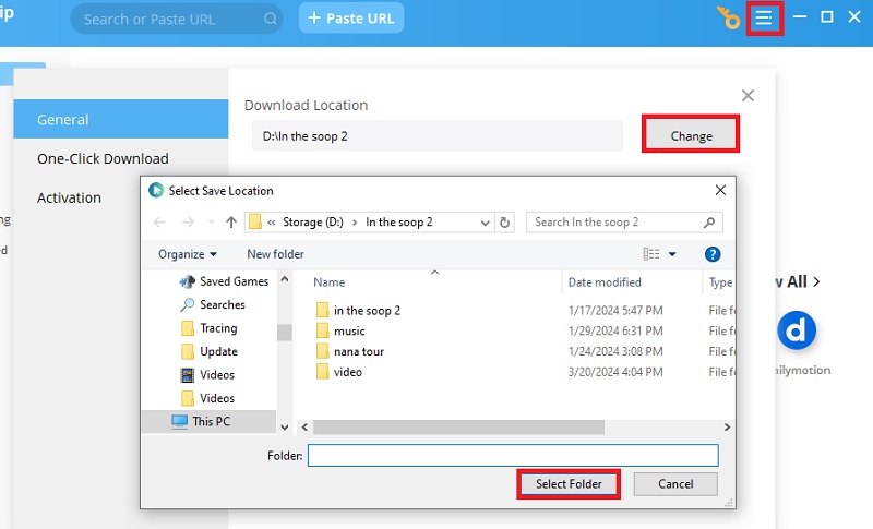 change output directory