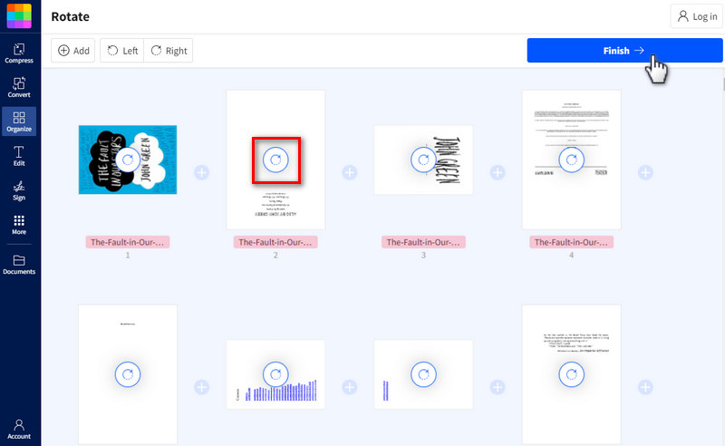 rotate the page with smallpdf