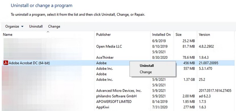 Reinstall Adobe Reader