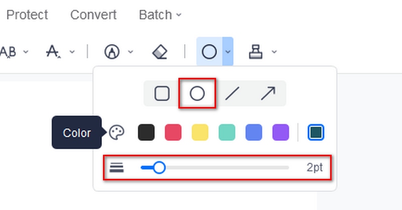 select circle shape