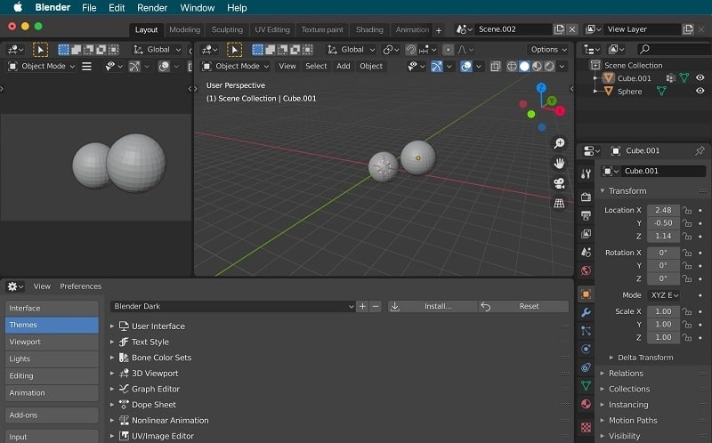 blender interface