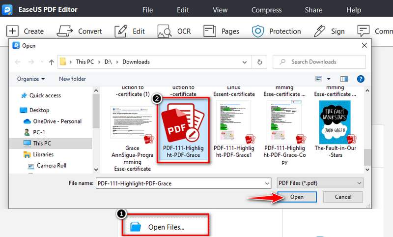 open the secured pdf on easeus