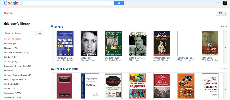 google books interface
