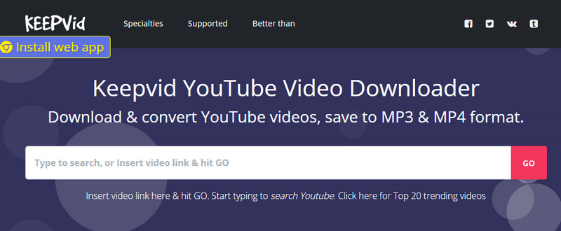 download video with keepvid