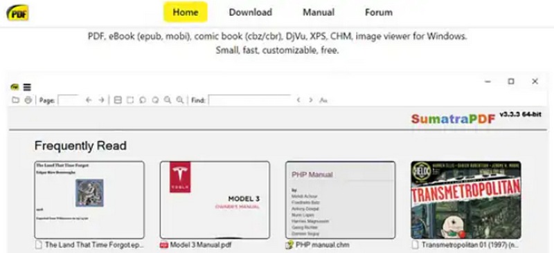 sumatra pdf main interface