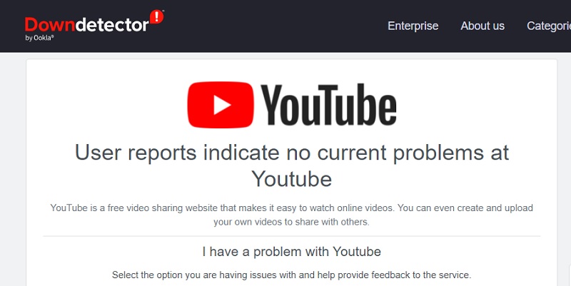 check youtube server