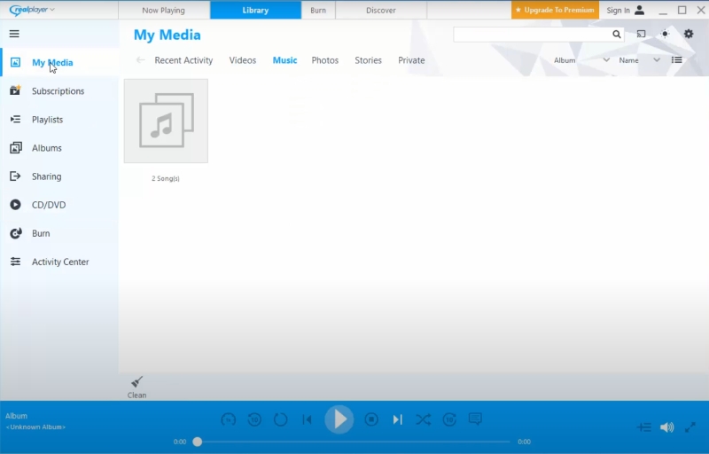 realplayer interface