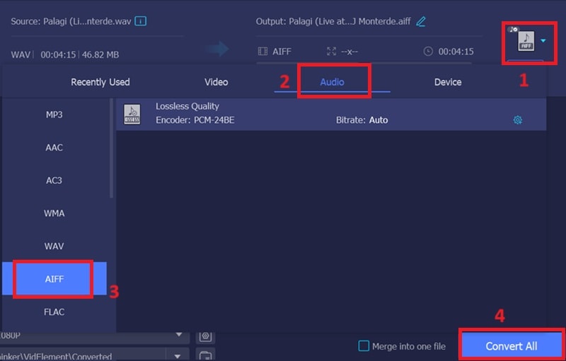 videlement ouput options