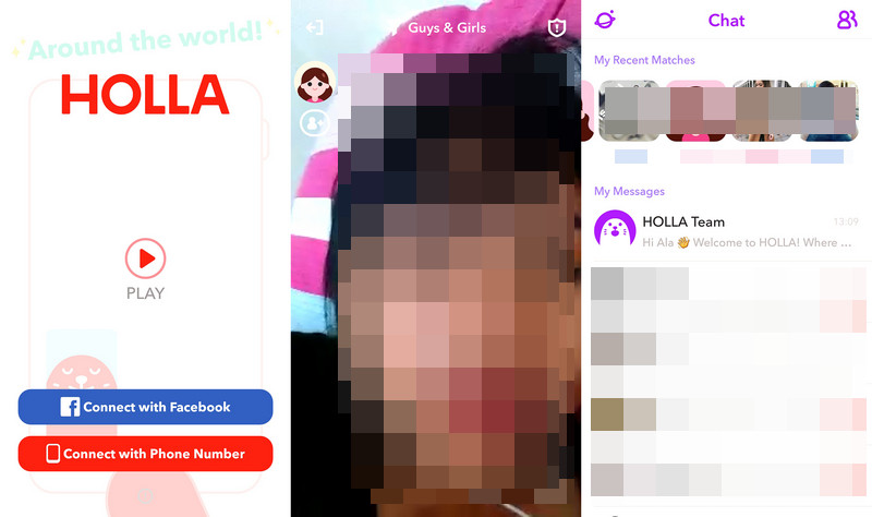 talk to strangers with holla