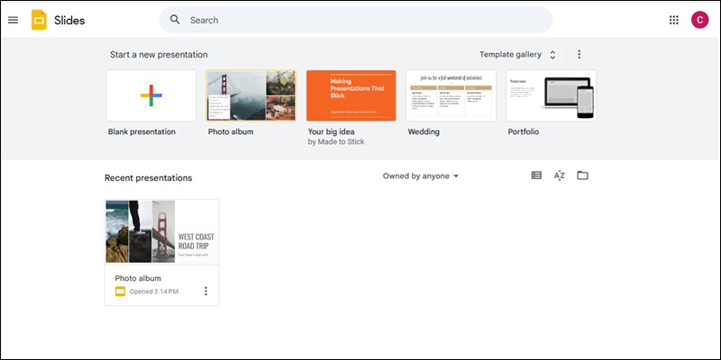 access google slides