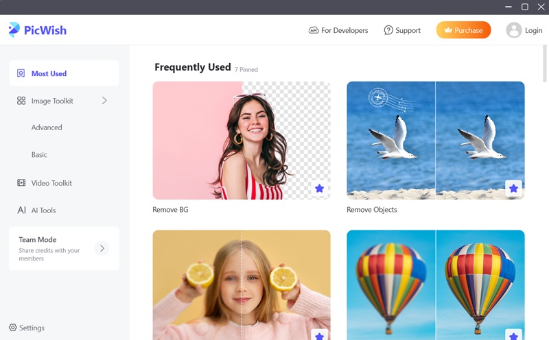 picwish interface
