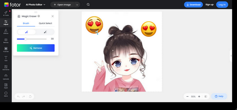 remove emoji from photo with fotor