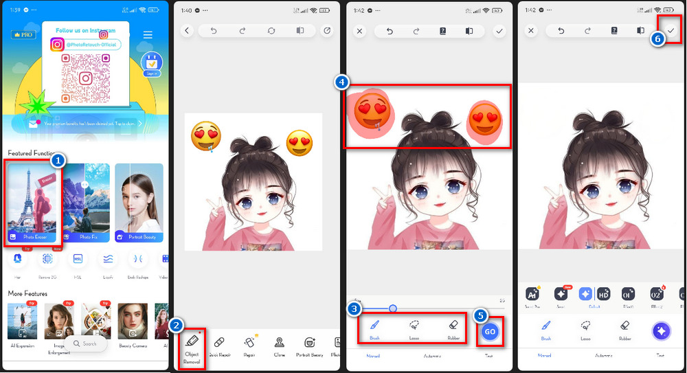 remove emoji from photo with photo retouch
