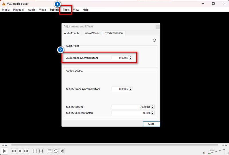 use the audio track synchronization to sync audio in video